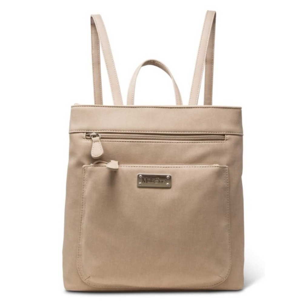 MultiSac Topeka Backpack‎ Tan Nude Vegan Leather Womens Bag New NWT Backpack